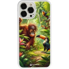 Coque iPhone 13 Pro Max - Silicone rigide blanc Jungle Tropicale Tayrona