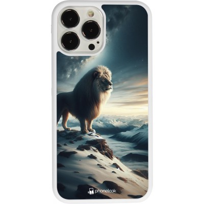 Coque iPhone 13 Pro Max - Silicone rigide blanc Le lion blanc