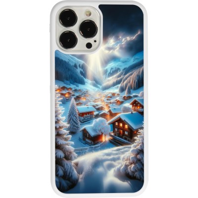 Coque iPhone 13 Pro Max - Silicone rigide blanc Mont Neige Lumière