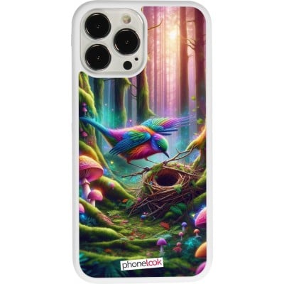 Coque iPhone 13 Pro Max - Silicone rigide blanc Oiseau Nid Forêt