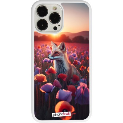 Coque iPhone 13 Pro Max - Silicone rigide blanc Renard pourpre au crépuscule