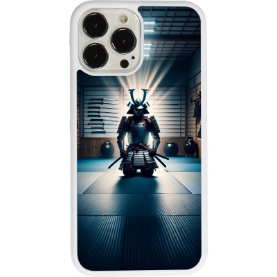 Coque iPhone 13 Pro Max - Silicone rigide blanc Samouraï en prière