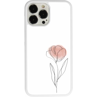 Coque iPhone 13 Pro Max - Silicone rigide blanc Spring 23 minimalist flower