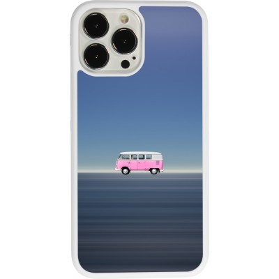 Coque iPhone 13 Pro Max - Silicone rigide blanc Spring 23 pink bus