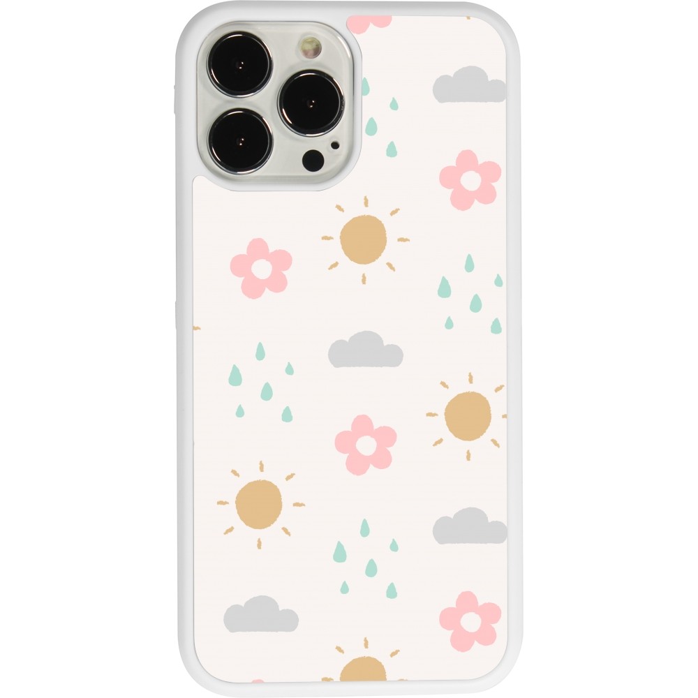 Coque iPhone 13 Pro Max - Silicone rigide blanc Spring 23 weather