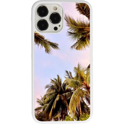 Coque iPhone 13 Pro Max - Silicone rigide blanc Summer 2023 palm tree vibe