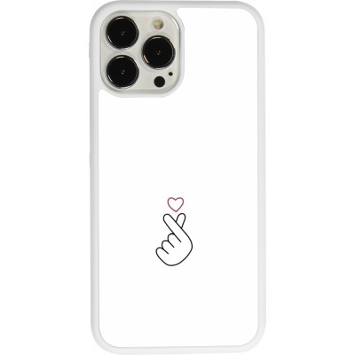 Coque iPhone 13 Pro Max - Silicone rigide blanc Valentine 2024 heart by Millennials