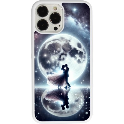 Coque iPhone 13 Pro Max - Silicone rigide blanc Valentine 2024 Love under the moon