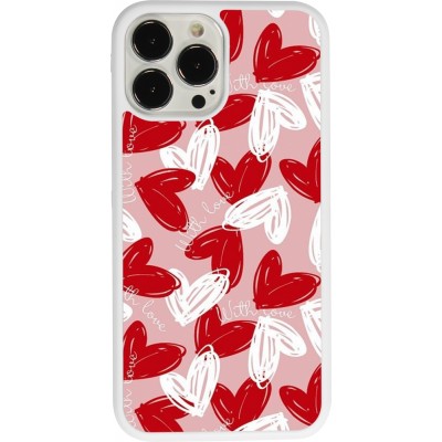 Coque iPhone 13 Pro Max - Silicone rigide blanc Valentine 2024 with love heart