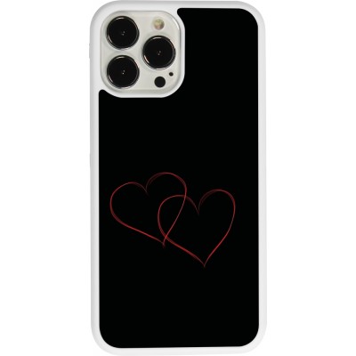 Coque iPhone 13 Pro Max - Silicone rigide blanc Valentine 2023 attached heart