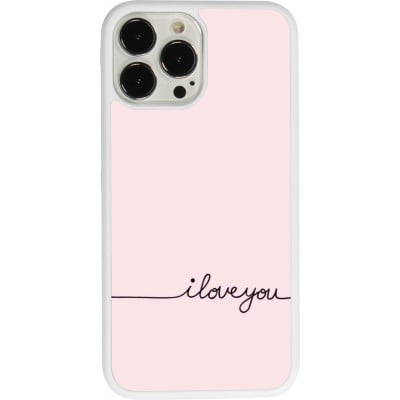 Coque iPhone 13 Pro Max - Silicone rigide blanc Valentine 2023 i love you writing