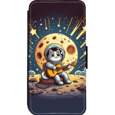 Coque iPhone 13 Pro Max - Wallet noir AstroCat RockLune