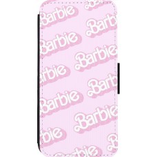 Coque iPhone 13 Pro Max - Wallet noir Barbie light pink pattern