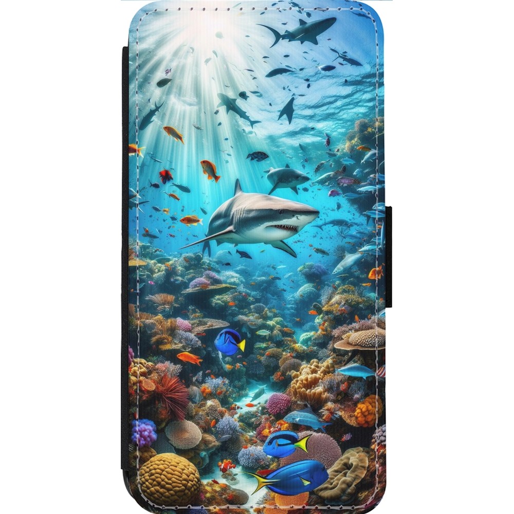 Coque iPhone 13 Pro Max - Wallet noir Bora Bora Mer et Merveilles