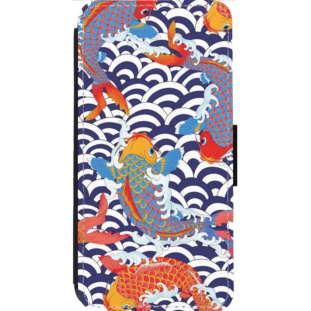 Coque iPhone 13 Pro Max - Wallet noir Easter 2023 japanese fish