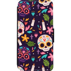 Coque iPhone 13 Pro Max - Wallet noir Halloween 2023 mexican style