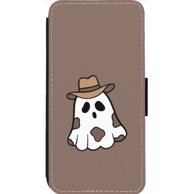 Coque iPhone 13 Pro Max - Wallet noir Halloween 2024 cowboy ghost