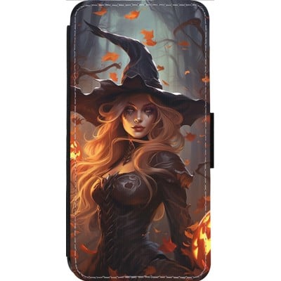 Coque iPhone 13 Pro Max - Wallet noir Halloween 2024 sexy witch