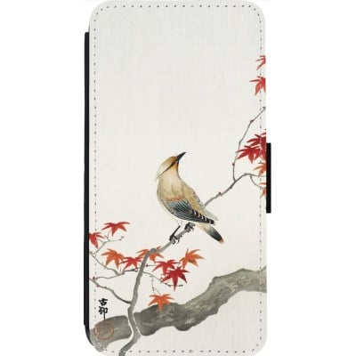 Coque iPhone 13 Pro Max - Wallet noir Japanese Bird