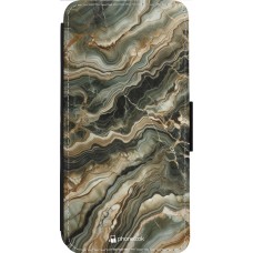 Coque iPhone 13 Pro Max - Wallet noir Marbre Olive