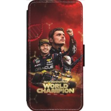 Coque iPhone 13 Pro Max - Wallet noir Max Verstappen Champion 2023