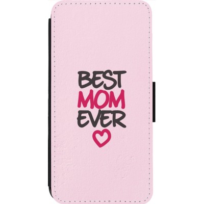 Coque iPhone 13 Pro Max - Wallet noir Mom 2023 best Mom ever pink