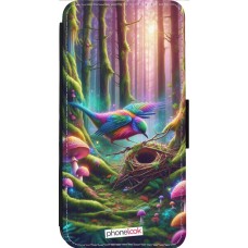 Coque iPhone 13 Pro Max - Wallet noir Oiseau Nid Forêt