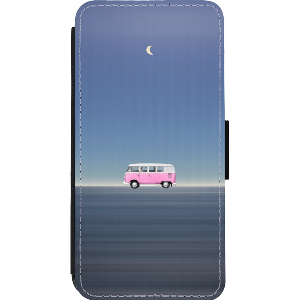 Coque iPhone 13 Pro Max - Wallet noir Spring 23 pink bus