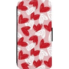 Coque iPhone 13 Pro Max - Wallet noir Valentine 2024 with love heart