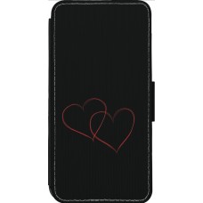 Coque iPhone 13 Pro Max - Wallet noir Valentine 2023 attached heart