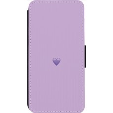 Coque iPhone 13 Pro Max - Wallet noir Valentine 2023 purpule single heart