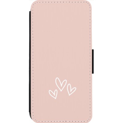 Coque iPhone 13 Pro Max - Wallet noir Valentine 2023 three minimalist hearts