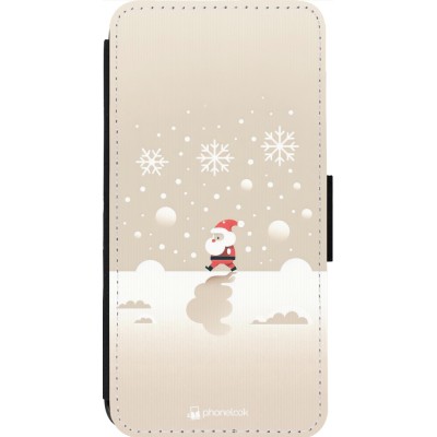 Coque iPhone 13 Pro Max - Wallet noir Noël 2023 Minimalist Santa