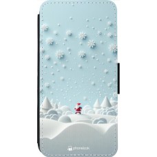 Coque iPhone 13 Pro Max - Wallet noir Noël 2023 Petit Père Flocon