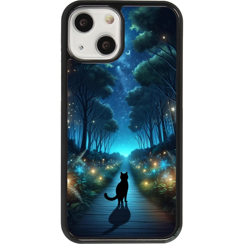 Coque iPhone 13 mini - Chat noir promenade - Acheter sur PhoneLook