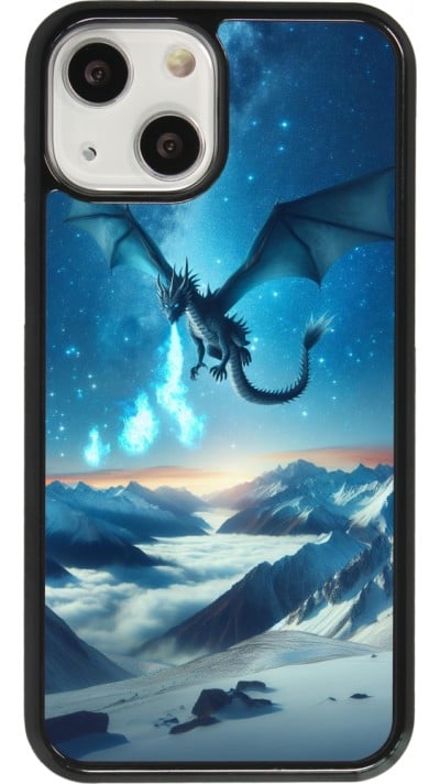 Coque iPhone 13 mini - Dragon nocturne montagne