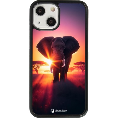 Coque iPhone 13 mini - Elephant Sunrise Beauty