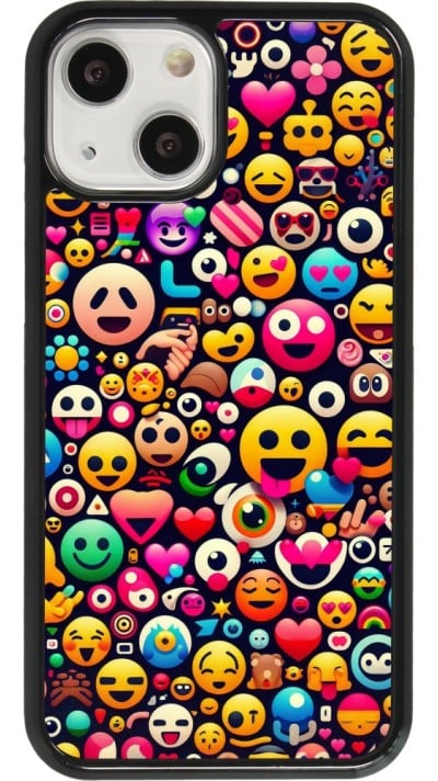 Coque iPhone 13 mini - Emoji Mix Color