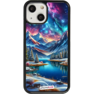 Coque iPhone 13 mini - Fantasy Mountain Lake Sky Stars