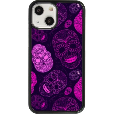 Coque iPhone 13 mini - Halloween 2023 pink skulls