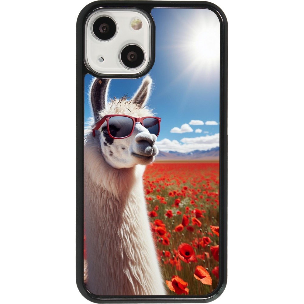 Coque iPhone 13 mini - Lama Chic en Coquelicot