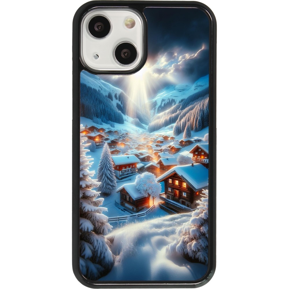 iPhone 13 mini Case Hülle - Berg Schnee Licht