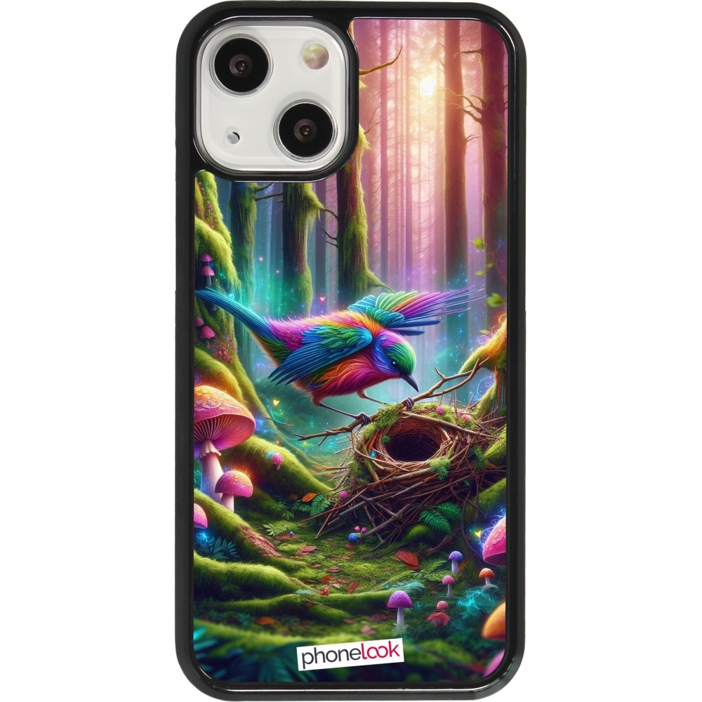 Coque iPhone 13 mini - Oiseau Nid Forêt