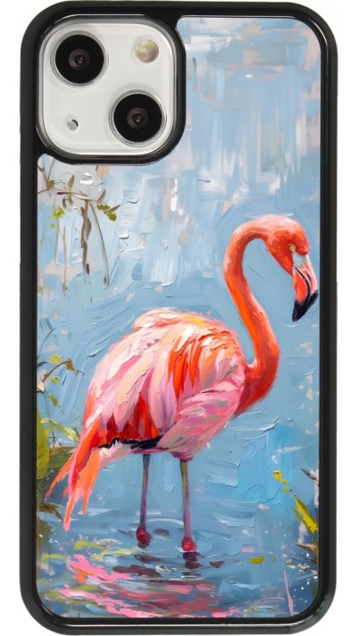 Coque iPhone 13 mini - Paint Flamingo