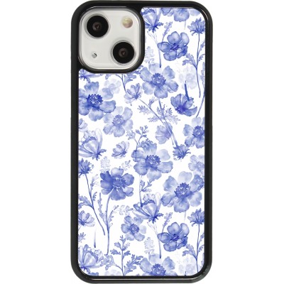 Coque iPhone 13 mini - Spring 23 watercolor blue flowers