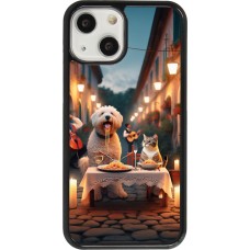 Coque iPhone 13 mini - Valentine 2024 Dog & Cat Candlelight