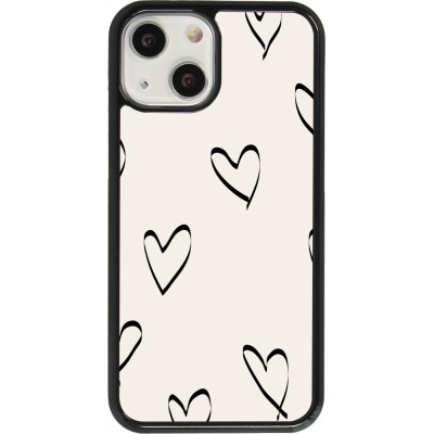 Coque iPhone 13 mini - Valentine 2023 minimalist hearts