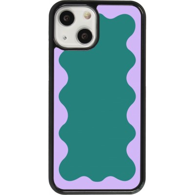 Coque iPhone 13 mini - Wavy Rectangle Green Purple