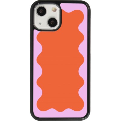 Coque iPhone 13 mini - Wavy Rectangle Orange Pink