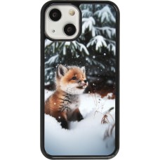 Coque iPhone 13 mini - Noël 2023 Renardeau sapin